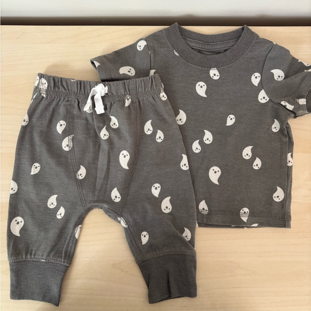 Gray Ghost Print Matching Set